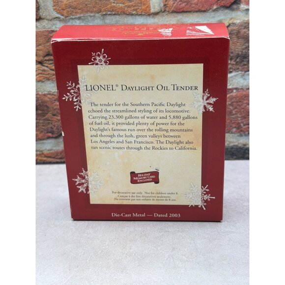 Lionel Hallmark Keepsake Ornament Daylight Oil Tender Southern Pacific 2003 - Picture 2 of 9